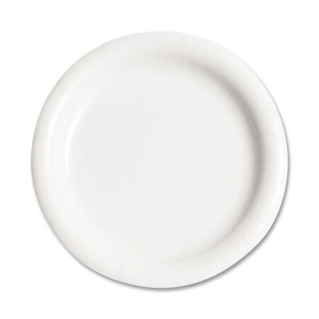 Dart BARE ECO-Forward Clay-Coated Paper Plate, 9in, Wh, Rnd, Mdmwgt, 4PK MWP9B
